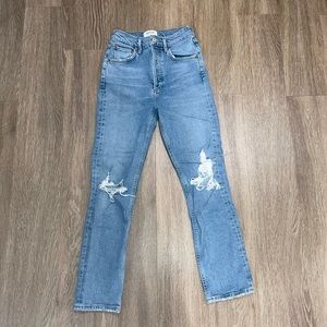 Agolde Riley high rise straight crop in “whiplash” 23